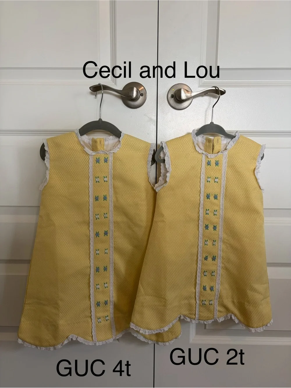 Cecil and Lou Yellow Girls' Sleeveless Smocked A-Line Dress (Matching Set)